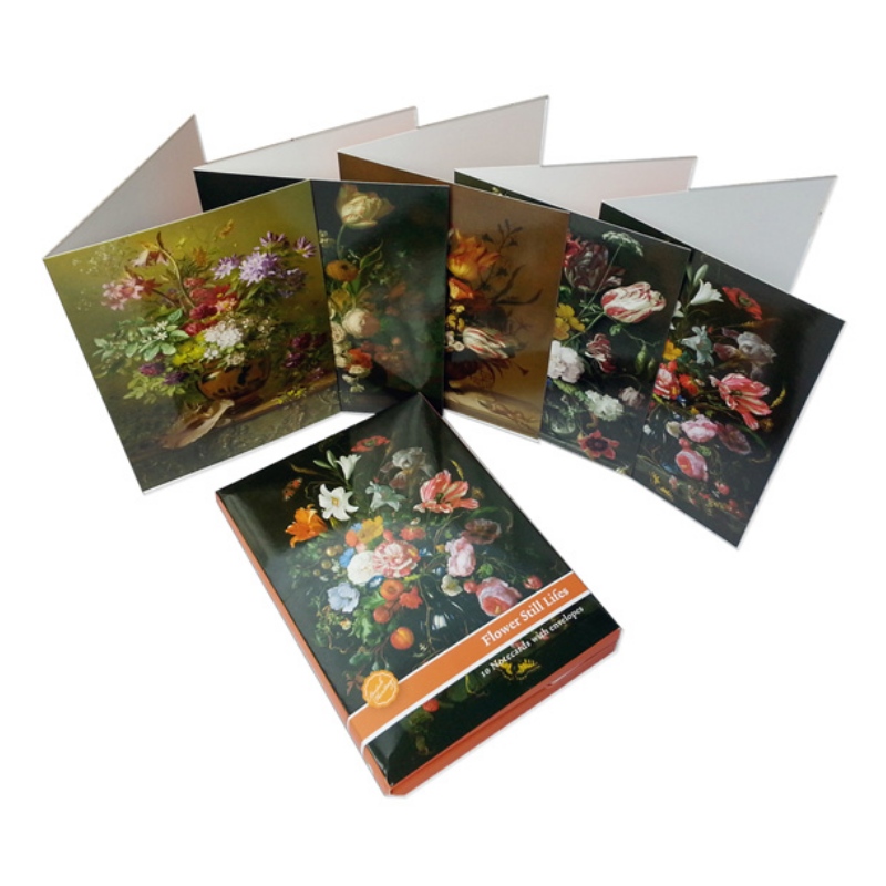 Flower Painting Greeting Cards Pack of 10, Note Cards with Enelope